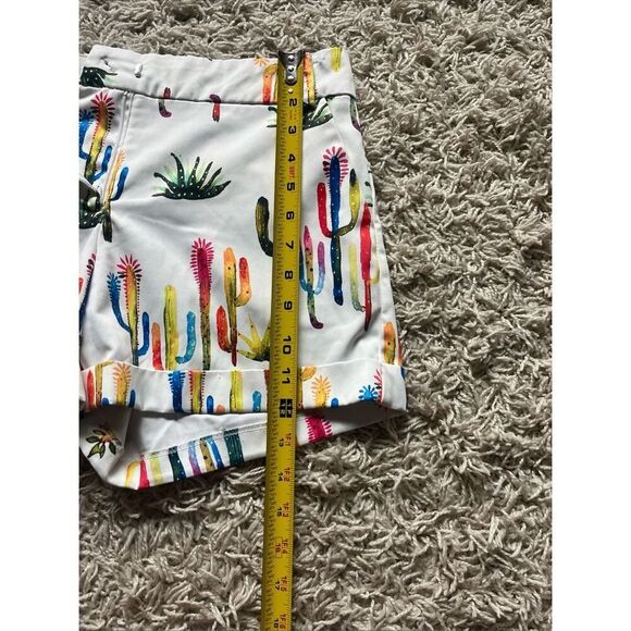 Ovi Multicolor Cactus Print High Waist Shorts M - Picture 3 of 13